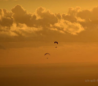 Ruppi und Dominik im Sonnenuntergang