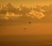 Ruppi und Dominik im Sonnenuntergang