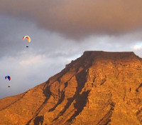 Walter kommt im Sonnenuntergang zum Strand