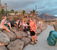 Landebier im Sonnenuntergang