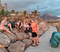 Landebier im Sonnenuntergang